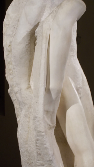 Michelangelo Buonarroti (1475-1564),
Pietà Rondanini, 1552-1553, rilavorata dal 1555 circa al 1564.
Milano, Museo del Castello Sforzesco, Ospedale Spagnolo.
Dettaglio. Foto di Sandro Pittini